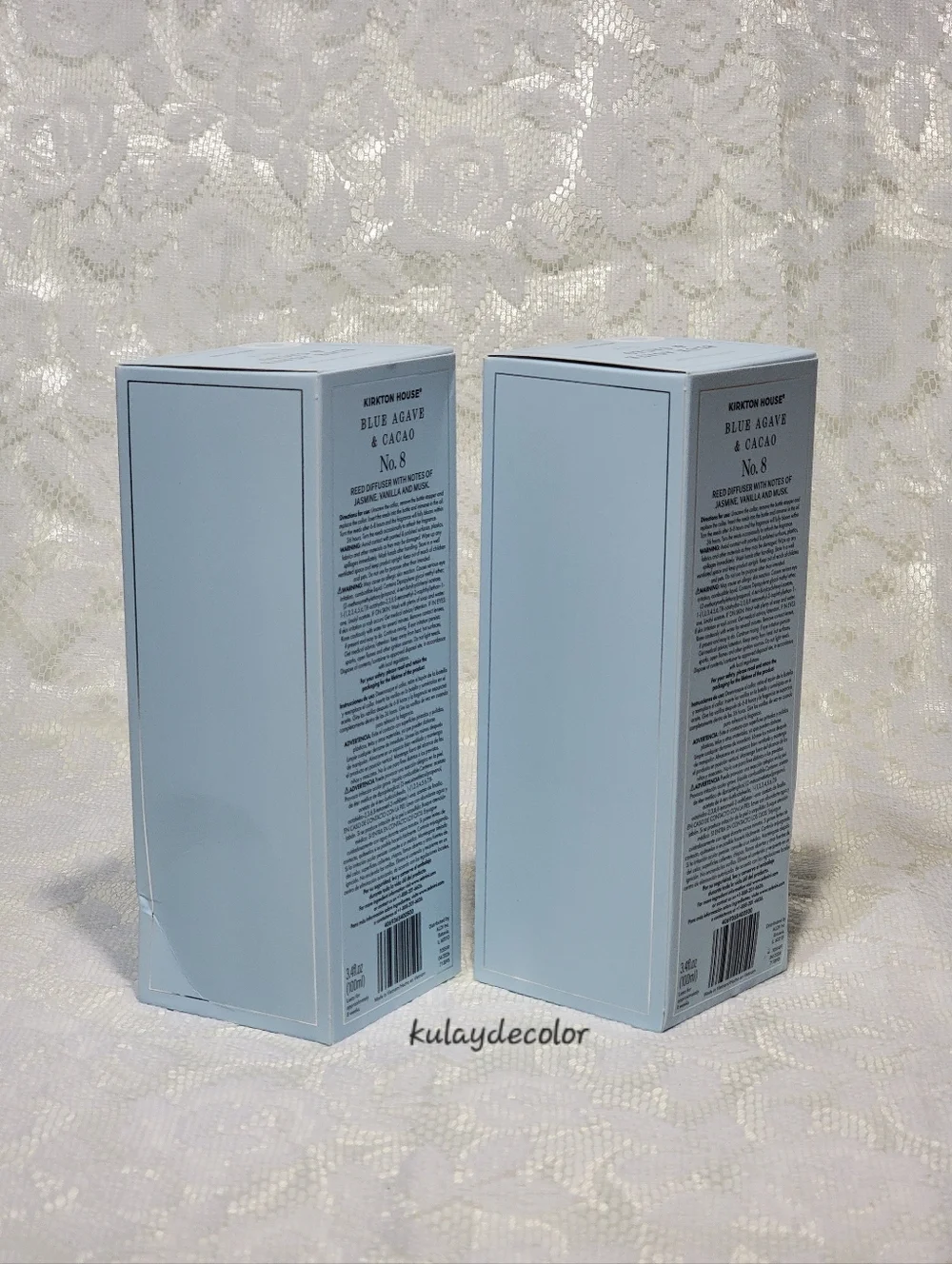 Set of 2 Kirkton House Blue Agave & Cacao No. 8 Reed Diffuser - 3.4 Fl oz.